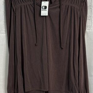 Daytrip Chocolate Long Sleeve Blouse